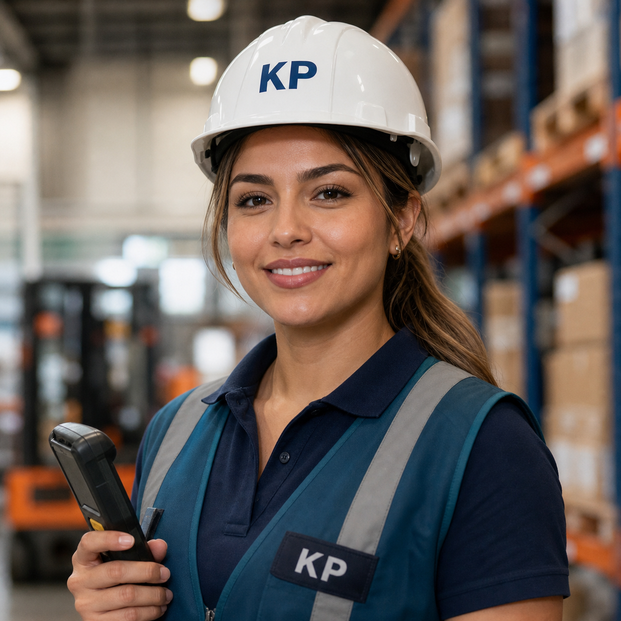 Supervisora KP guiando equipo logistico